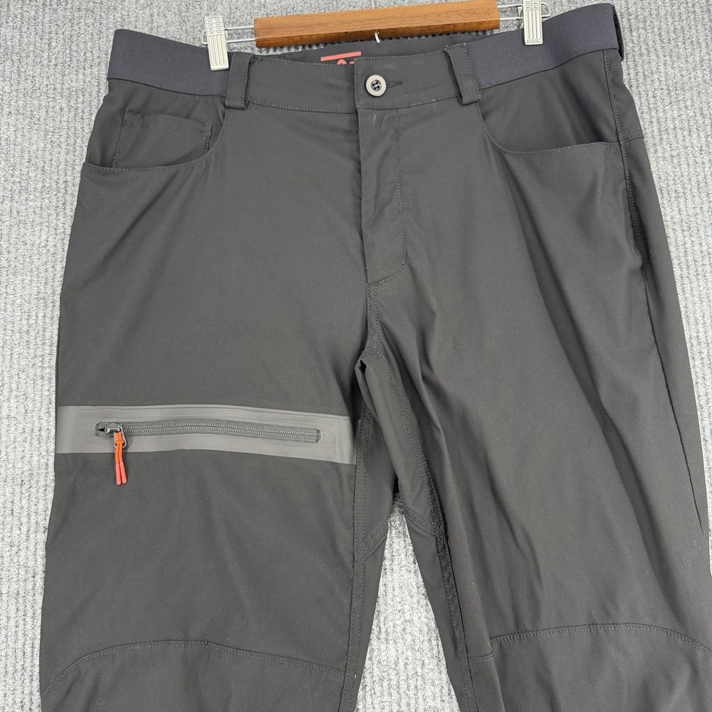 Foehn Men's Hiking Pants 36x32 Black Stretch Outdoor Trail Zip Ankle